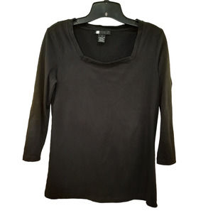 Carole Little| Black Womens Scoop Neck Shirt Size M